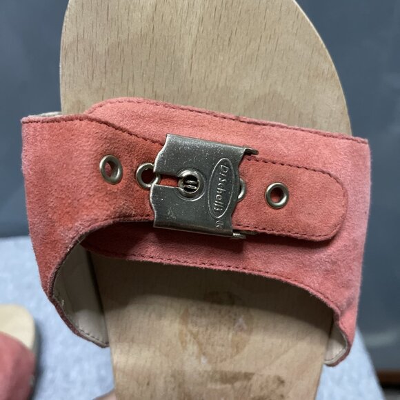 Dr Scholls Classic Original Collection Size 9 Wooden Sandals Red Ombré Leather - Picture 10 of 16